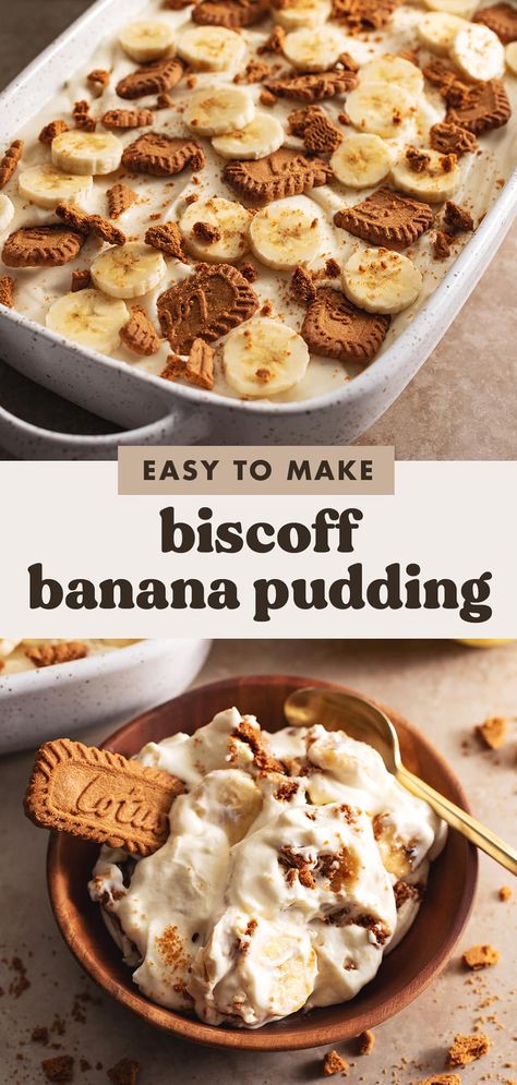 Biscoff Banana, Gratin Recipes, Banana Desserts, Biscoff Recipes, Nilla Wafers, Biscoff Cookies, Lotus Biscoff, Banana Dessert, Cold Desserts