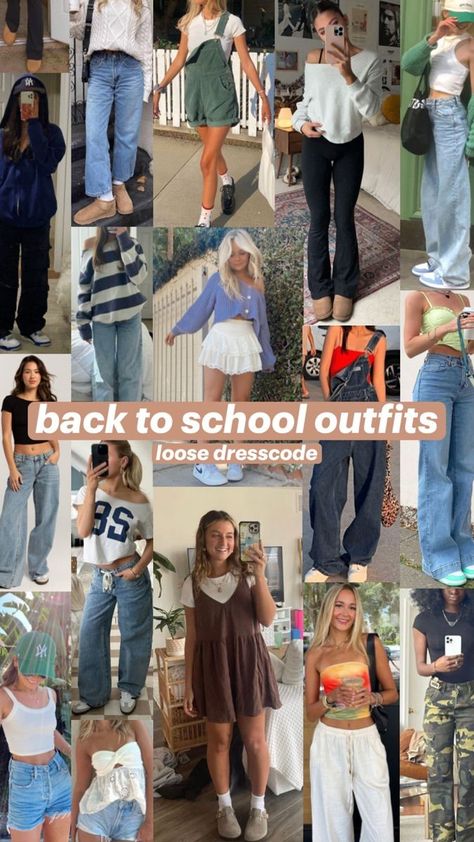 Back to school fits high school fits back to school outfit ideas high school outfits school fits back to school outfits highschool cute College First Day Outfit, High School Fits, Hot Day Outfit, Middle School Fashion, Back To School Outfits Highschool, Cold Day Outfits, Back To School Outfit Ideas, College Inspiration, Cute College Outfits