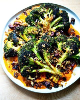 Easy Roasted Broccoli Steaks | Alexandra's Kitchen Broccoli Steaks, Tomato Butter, Fresh Bread Crumbs, Roasted Tomato Sauce, Olive Bread, Fresh Tomato Sauce, Roasted Broccoli, Breakfast Cake, Veggie Sides