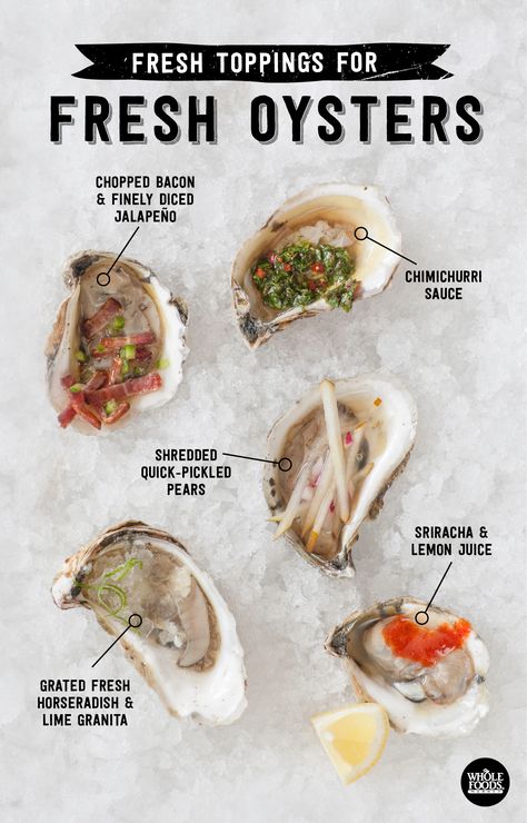 Oysters On The Half Shell, Oyster Roast, Raw Oysters, Oyster Recipes, Fresh Oysters, Gin Tonic, Whole Foods Market, Seafood Dishes, High Tea