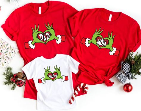 Funny Character Heart Hands  Shirt, Funny Character Shirt, Personalized Funny Character, The Funny Character Family Shirt Grinch Christmas Family Shirts, Matching Grinch Shirts, Custom Family Christmas Shirts, Grinch Family Christmas Shirts, Grinch Birthday Shirts, Friendsmas Shirt Ideas, Grinch Christmas Shirts Family, Christmas Tshirts For Family, Family Grinch Shirts