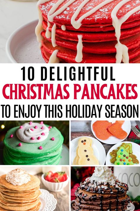 collage of christmas pancakes