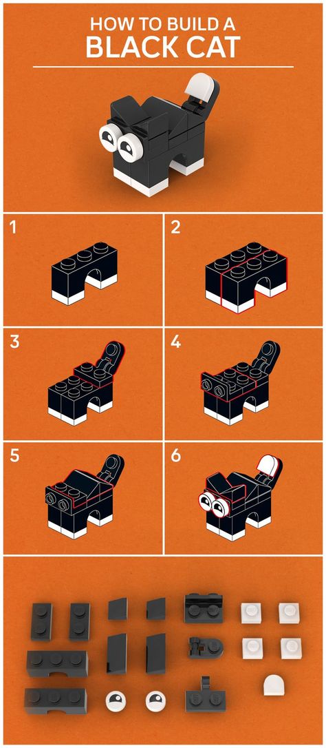 Build your own mini LEGO Cats. Cool Lego Builds Easy, Diy Lego Building Ideas, Free Lego Instructions, Lego Ideas To Build Easy House, Lego Building Ideas Easy, Mini Lego Ideas, Lego Diy Ideas, Small Lego Builds, Simple Lego Builds