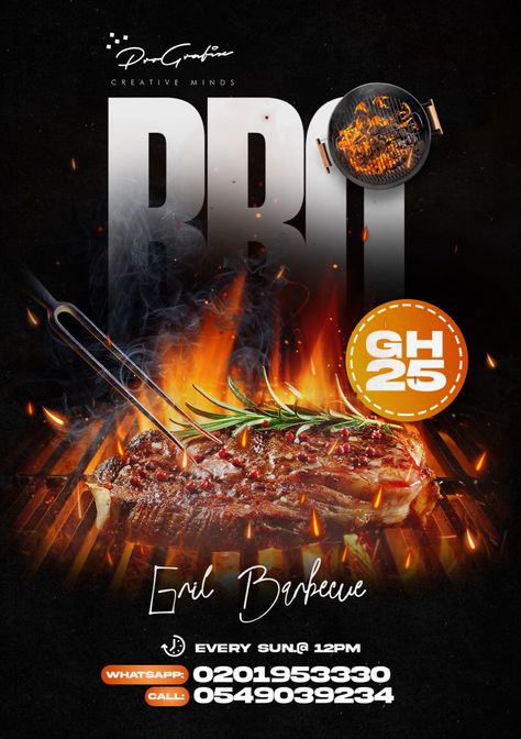 Grilled Barbecue design Bbq Flyer, Barbecue Design, Communication Design, Barbecue Grill, Party Drinks, Flyer Design, Grilling, Communication, Social Media