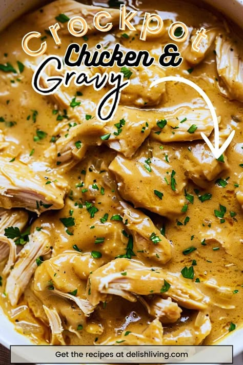 Crockpot Chicken And Gravy Crockpot Chicken Gravy And Rice, Chicken With Gravy Crockpot, Creamy Crockpot Chicken And Gravy, Chicken Leg Crockpot Recipes, Chicken And Gravy Instant Pot, Crockpot Chicken Tenders, Chicken Gravy Crockpot, Chicken Stew Crockpot, Crock Pot Chicken Breast Recipes