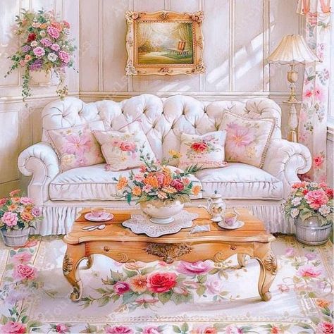 Elaina's  Sanches Shabby chic home decoration and crafts Marie Antoinette Room, Shabby Chic Room Decor, Shabby Chic Home, Shabby Chic Room, House Design Pictures, Shabby Chic Living Room, Victorian Decor, Cozy Room Decor, Chic Living Room