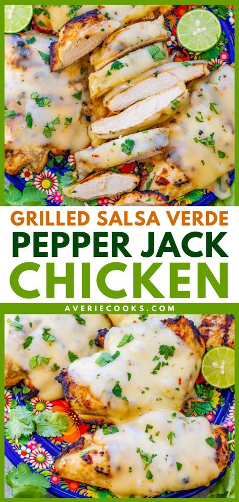 Quick And Easy Dinners With Rotisserie Chicken, Grilled Salsa Verde Pepper Jack Chicken, Quick Rice Lunch, Recipes Good For High Cholesterol, Dinners With Salsa, Grilled Chicken Recipes With Sauce, High Protein Grill Recipes, Chicken Recipes For Dinner Summer, Recipe With Grilled Chicken