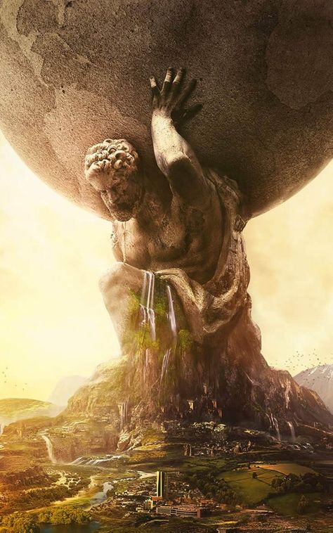 Sid Meier's Civilization 6 - Rise and Fall HD Mobile Wallpaper Greek Titans, Civilization Vi, Atlas Tattoo, Arte Viking, Greece Mythology, Ace Of Pentacles, Ancient Greek Sculpture, Greek Heroes, Greek Mythology Tattoos