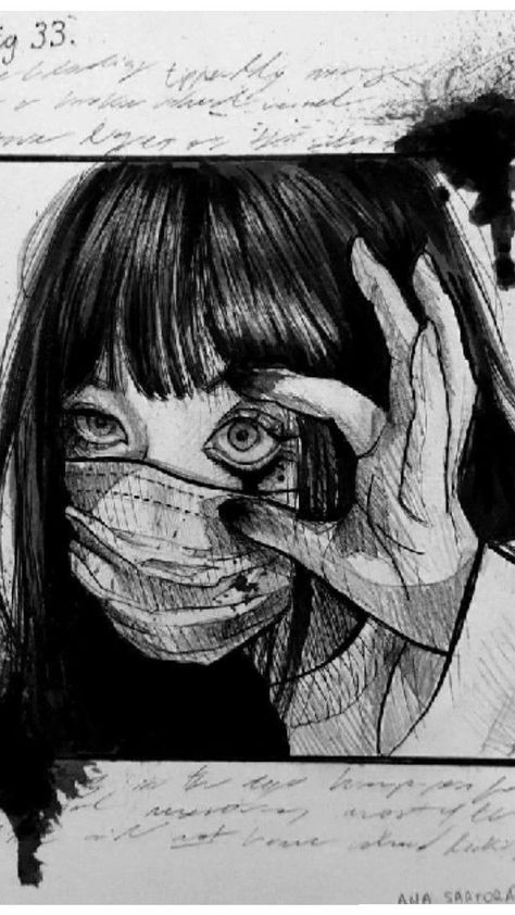 Sleep Deprived Art, Creepy Sketches Darkness, Scary Drawings, Creepy Drawings, Arte Grunge, Japon Illustration, Dark Art Drawings, Dark Art Illustrations, Arte Sketchbook