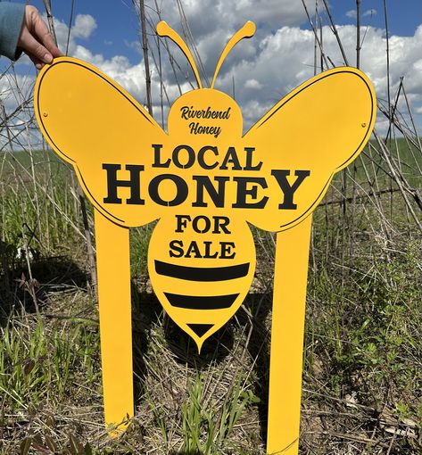 Who doesn't love fresh homemade honey? 🍯 We are just buzzing about our newest business sign for River Bend Honey 🐝🐝🐝 #wedobusinessigns #businessigns #speedfabrication #metalsign #metal #signs Honey For Sale Sign, Honey For Sale Display, Shop Local Sign, Selling Honey, Honey For Sale, Honey Store, Earth Bag Homes, Blueberry Farm, Buzz Bee