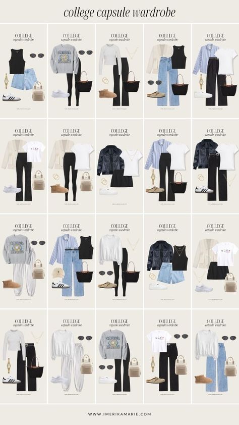 you need some outfit inspos for the first day of school? Check this out! Casual Fall Outfits College, Cute Back To College Outfits, Move In Outfit College, Cool University Outfits, College Outfit For Summer, College Winter Outfits Aesthetic, College School Fits, University Wardrobe Essentials, Outfits For School 2024-2025