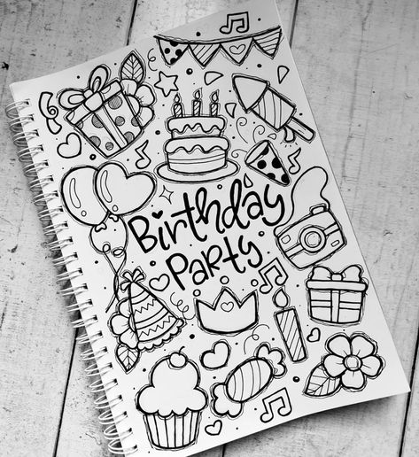 Calendar Doodles, Doodle Art For Beginners, Birthday Doodle, Doddle Art, Bullet Journel, Cute Easy Doodles, Easy Love Drawings, Doodle Art Journals, Doodle Art Drawing