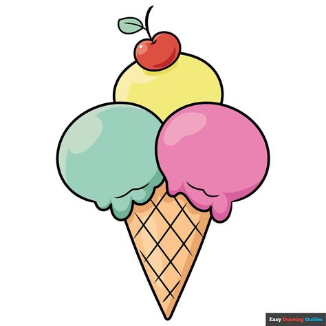 Learn to draw an Easy Cartoon Ice Cream Cone. This step-by-step tutorial makes it easy. Kids and beginners alike can now draw a great looking Easy Cartoon Ice Cream Cone. https://easydrawingguides.com/how-to-draw-an-easy-cartoon-ice-cream-cone/ Cartoon Ice Cream Cone, Ice Cream Cone Drawing, Cartoon Ice Cream, Ice Cream Cartoon, Easy Cartoon, Fruits Drawing, Color Drawing Art, Easy Ice Cream, Easy Drawing Tutorial