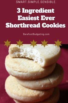 3 Ingredient Shortbread Cookie Recipe, 3 Ingredient Shortbread Cookies, 3 Ingredient Shortbread, Easy Shortbread Cookie Recipe, 2 Ingredient Cookies, Butter Cookie Recipe Easy, Shortbread Cookies Easy, 3 Ingredient Cookies, Short Bread