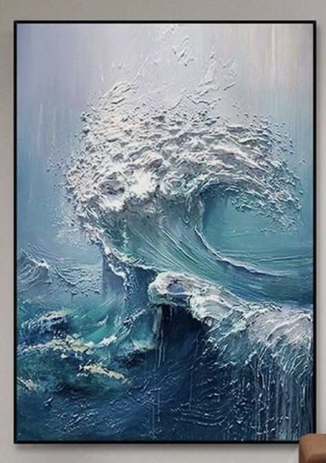 Peisaj Abstract, Ocean Waves Painting, Hand Painted Wall Art, Soyut Sanat Tabloları, Wave Painting, Textured Canvas Art, Tableau Art, Sculpture Painting, Arte Inspo