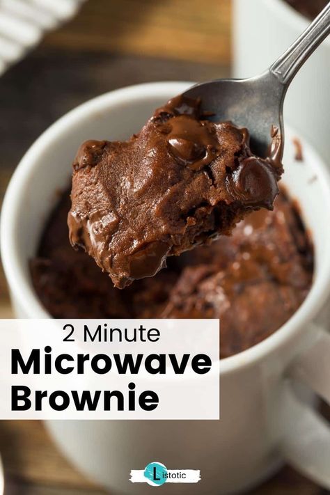 2 minute microwavable brownie in a mug. Quick and easy dessert. Cup Of Brownie, Cupcake In A Cup Microwave, Simple One Person Dessert, Protein Mug Brownie Microwave, Cake In A Cup Microwave Easy, Single Serve Brownie Healthy, Food In A Mug Recipe, Simple Dessert For One, Brownie Microwave In A Mug