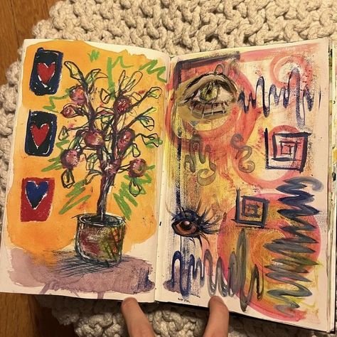 Funky Art Projects, Sketchbook Inspo Art Journals, Artsy Journal, Trash Art, Art Diary, Arte Sketchbook, Arte Inspo, Wow Art, Sketchbook Inspiration