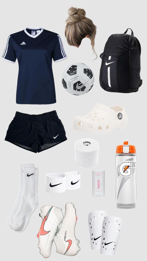 soccer outfit #outfit #outfitinspo #fyp Aesthetic Soccer Outfits, What To Wear To Football Training, Soccer Date Outfit, What To Wear For Soccer Practice, Cute Soccer Practice Outfits, Soccer Things You Need, Soccer Outfit Ideas, Girls Soccer Outfit, Soccer Girl Outfits For Practice