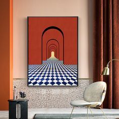 Modern 3D Abstract Arch Wall Decor Geometric Canvas Painting Art with Frame Living Room Living Room Decor Artwork, Living Room Art Decor Ideas, Frame Living Room, Arched Wall Decor, Art Deco Living, Arch Wall, 3d Abstract, Tableau Design, Gallery Wall Frames