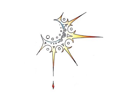 Abstract Tattoo: Abstract sun in yellow Tattoo Yellow Tattoo, Family First Tattoo, Sun Tattoo Designs, Sun Tattoos, Sun Tattoo, Tattoo Feminina, Abstract Tattoo, Moon Tattoo, 로고 디자인