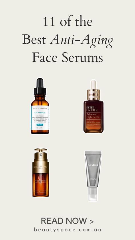 From hydrating formulations to brightening and protecting vitamin C and super-strength retinol, these are the best serums for keeping your skin firm and youthful. #antiagingskincare #vitamina #vitaminc Best Serums For Aging Skin, Best Retinol Products Anti Aging, Best Anti Aging Skin Care 30s, Skin Care Routine 40s Anti Aging, Best Anti Aging Skin Care For 40s, Best Serum For Face, Best Retinol Serum, Anti Aging Serums, Vitamin C And Retinol