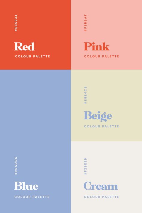 Love this bright and fun website color palette for an ecourse platform! Click to see the perfect mix of fun and approachable tones for your next project! #websitedesign #colorpalette #inspiration ✨ Color Schemes 3 Colors, Canva Colour Combinations, July Color Palette Hex Codes, 11 Color Palette, Glossier Color Palette, Cute Colour Palette Aesthetic, Red Spring Color Palette, Fresh Color Palette Colour Schemes, Soft Color Scheme