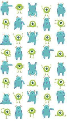 Children's Spaces | Patterns for Babies | Art Print | Illustration | Poster | Decoração Infantil | Padronagem para Bebês | Ilustração para Impressão Monsters Inc Background on We Heart It Disney Monsters, Wallpaper Disney, Disney Background, Disney Iphone, Disney Images, Whatsapp Wallpaper, Wallpaper Iphone Disney, Trendy Wallpaper, Cute Disney Wallpaper