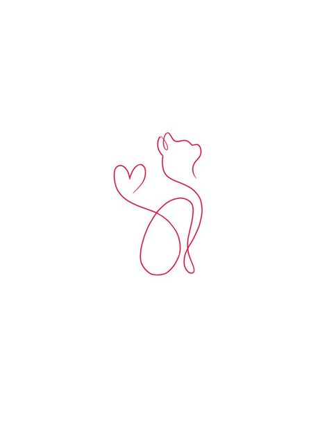 Minimalistic Tatoos Ideas, Minimal Cat Tattoo, Tattoos Outline, Book Magnets, Cat Silhouette Tattoos, Minimalist Cat Tattoo, Positivity Tattoo, Cat Tattoo Simple, Tato Minimal