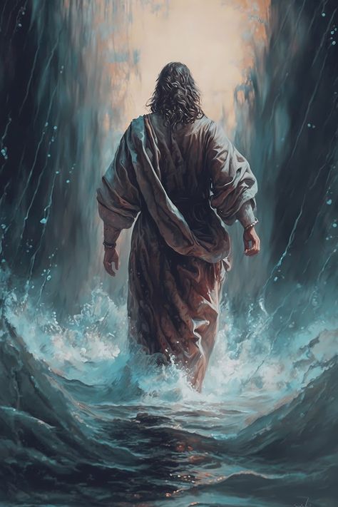 Biblical Artwork, Walking On Water, Worship Art, Jesus Wall Art, Pictures Of Christ, Jesus Christ Artwork, Lds Art, Jesus Christ Art, Prophetic Art