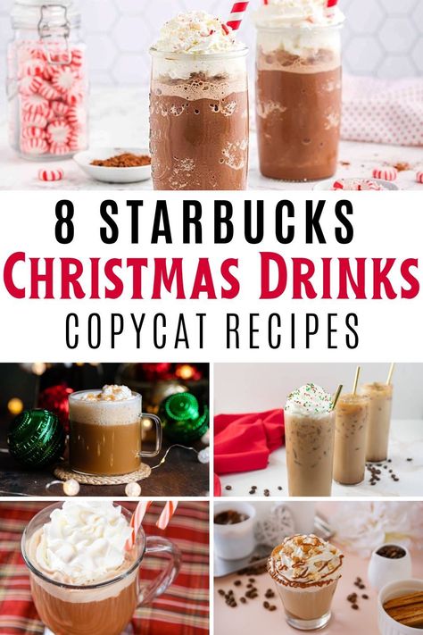 Copycat Starbucks Christmas Drinks, Christmas Starbucks Drinks Recipe, Holiday Coffee Drinks Christmas, Holiday Drinks Coffee, Christmas Iced Coffee Recipes, Christmas Cafe Drinks, Christmas Espresso Drinks, Christmas Coffee Drinks Recipes, Secret Starbucks Recipes Christmas