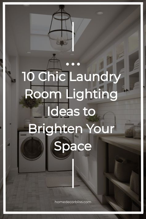 Explore these 10 chic laundry room lighting ideas to illuminate and uplift your space. From sleek modern fixtures to elegant vintage designs, find the perfect lighting solution that will transform your laundry area into a stylish and inviting space. Brighten up your laundry routine with these creative and illuminating ideas! Laundry Room With Chandelier, Laundry Room Lights Ideas, Laundry Lighting Ideas, Utility Room Lighting, Laundry Room Light Fixture Ideas, Laundry Lighting Fixture, Light Fixture Laundry Room, Lights For Laundry Room, Mud Room Lighting