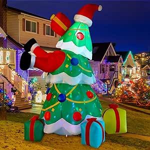 Inflatable Christmas Yard Decorations, Outdoor Christmas Decorations, Inflatable Santa Claus Christmas Tree Built-in LED Light for Inflatable Party Outdoor/Indoor/House/Yard Decor Christmas Yard Decorations Outdoor, Christmas Blow Up, Outdoor Christmas Decorations Yard, Inflatable Christmas Tree, Inflatable Christmas Decorations Outdoor, Inflatable Christmas Decorations, Inflatable Santa, House Yard, Inflatable Decorations