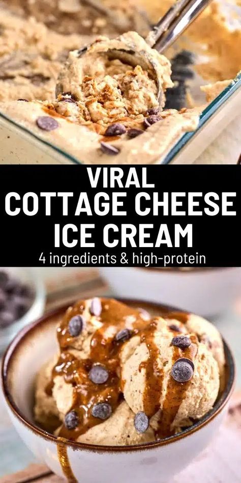 Breakfast Cottage Cheese Bowl, Cottage Cheese Ice Cream Recipe, Cottage Cheese Dessert Recipes, Cottage Cheese Recipes Healthy, Cottage Cheese Ice Cream, Cottage Cheese Desserts, Queso Cottage, Cheese Ice Cream, Ice Cream Dessert