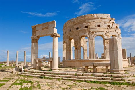 Leptis Magna  was a prominent city in Roman Libya. Originally a 7th century BC Phoenician foundation, Leptis Magna, Roman Architecture, Libya, Architecture Building, Leaning Tower Of Pisa, Around The Worlds, Places To Visit, Foundation, Models