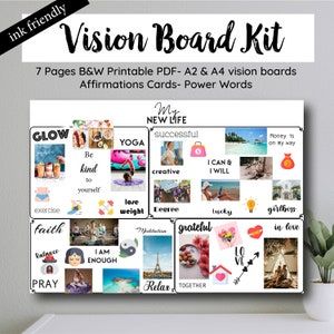 Inspiration Board Dream Board Motivational Board Things | Etsy Creative Vision Boards, Power Words, Vision Board Diy, Vision Board Printables, Vision Board Template, Vision Board Kit, Vision Board Examples, Vision Board Party, Digital Vision Board