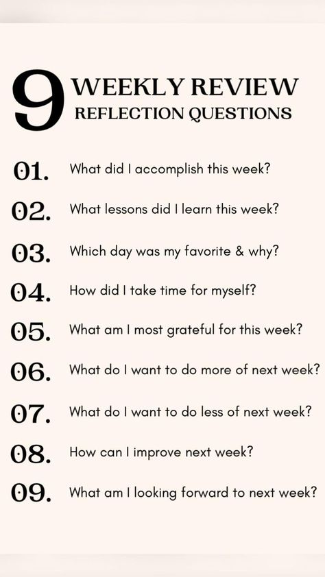 Weekly Reflection Journal, Reflection Journal Prompts, Weekly Reflection, Mindfulness Journal Prompts, Prompts Writing, Reflection Journal, Weekly Review, Journal Questions, To Do Planner