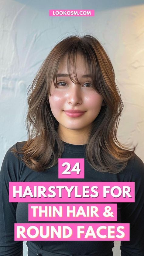 Haircut According To Face Shape Women, Hair Cut For Round Face Shape Girl Wavy, Hairstyle Round Face Girl, Asian Haircut For Thinning Hair, Haircut For Poofy Hair, Haircuts That Make Your Face Thinner, Hair For Thinning Hair Women, Round Square Face Haircut, Haircut For Round Face Straight Hair