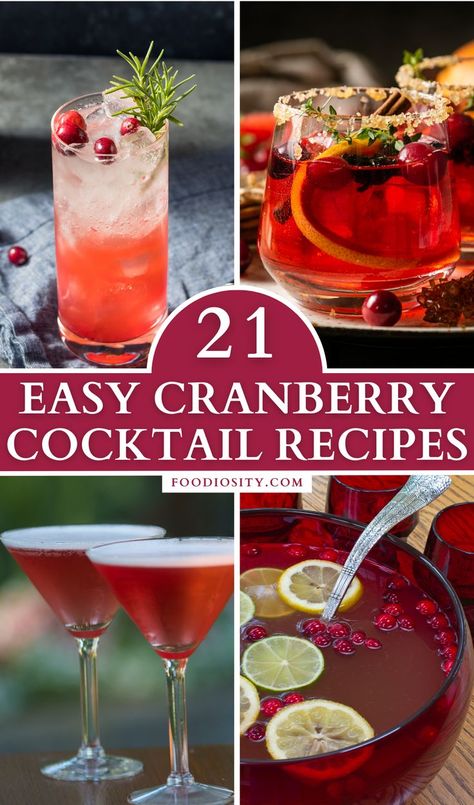 Cranberry Cocktails Thanksgiving, Cranberry Holiday Cocktail, Easy Christmas Drinks, Cranberry Cocktails, Easy Holiday Drinks, Cranberry Cocktail Recipe, Drinks With Cranberry Juice, Easy Holiday Cocktails, Christmas Cocktails Easy