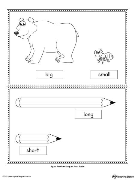 Long And Short Activity Preschool, Long Short Worksheet Preschool, Long And Short Worksheet Preschool, Big Small Concept For Kids, Long And Short Activities Preschool, Big And Small Worksheets For Preschool, Long And Short Worksheet, Big Or Small Worksheet, Big And Small Activities