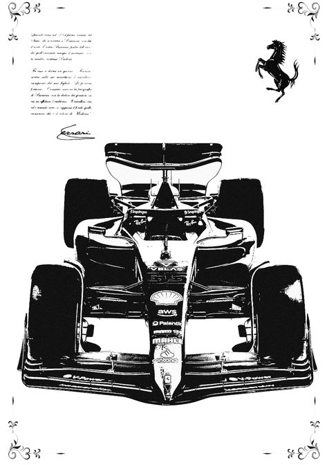 Check ou the full design on the store Black And White F1 Posters, F1 Art Formula 1 Vintage Posters, F1 Room Posters, Formula 1 Black And White, F1 Poster Design, Formula 1 Iphone Wallpaper, F1 Wallpaper, Ferrari Poster, Enzo Ferrari