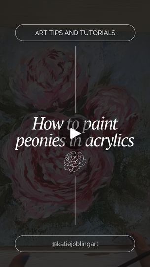 Do you love peony flowers?   Check out my latest art tutorial where I'll show you step-by-step how to bring these gorgeous flowers to life using acrylic paints! 🖌️ Perfect for beginners, you'll be amazed at how easy and fun it is to create your own peony painting! 💖  Go to www.katiejobling.com for the full step-by-step tutorial. | Katie Jobling Art | FreshlyRC · SUNFLOWER (Beat) How To Paint Peonies Acrylic Easy, Peony Painting Acrylic Easy, Abstract Peonies, Katie Jobling, Peony Drawing, Peony Illustration, Peony Painting, Peony Flowers, Gorgeous Flowers