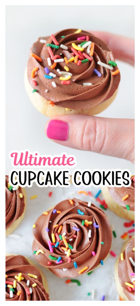 Cookie Dough Filled Cupcakes, Crumbl Chocolate Cupcake Cookie, Cookies And Cream Filled Cupcakes, Chocolate Cupcakes No Buttermilk, Fudgy Chocolate Cupcakes, Chocolate Buttercream Frosting Recipe, Chocolate Buttercream Icing, Cookie Stand, Basic Cookies