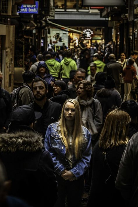 Woman With Denim Jacket Walking in the Crowd of People Life Is About Choices, Crowd Drawing, Street Photography People, Crowd Of People, People Crowd, City People, Manga Drawing Tutorials, Gcse Art, Ap Art