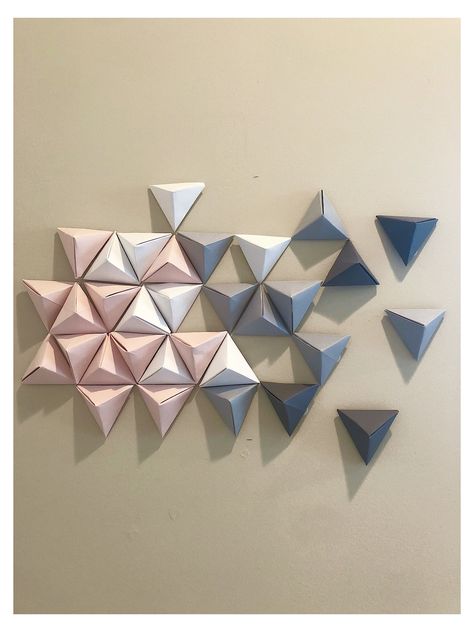 Wall Art Template, Target Wall Decor, Origami Wall Art, Paper Wall Decor, Geometric Origami, Target Wall, Decor Butterfly, Paper Decor, Diy Wand