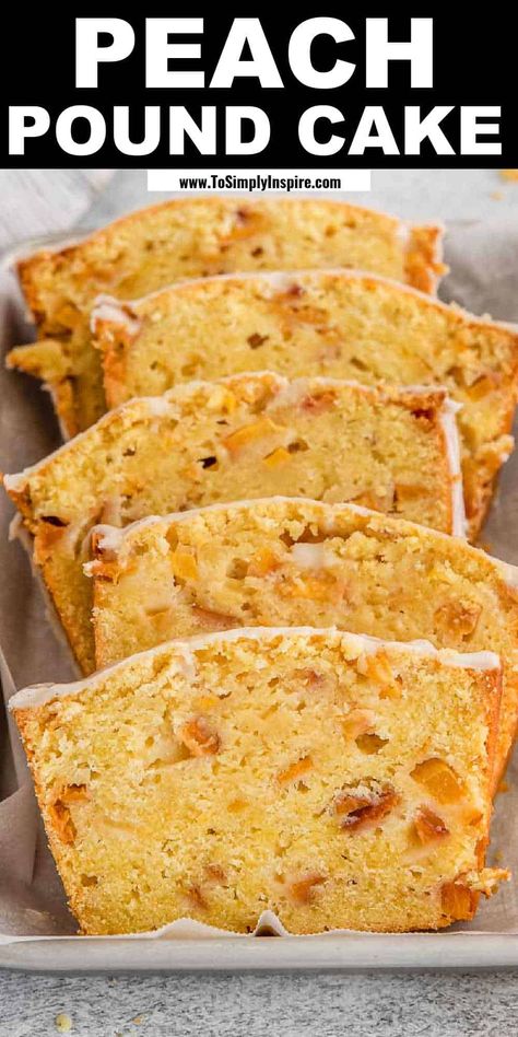 Peach Pound Cake Recipe, Peach Cobbler Pound Cake Recipe, Peach Cobbler Pound Cake, Peach Cobbler Cake, Peach Pound Cakes, Moist Pound Cake, Peach Dessert Recipes, Pound Cake Recipe, Peach Desserts