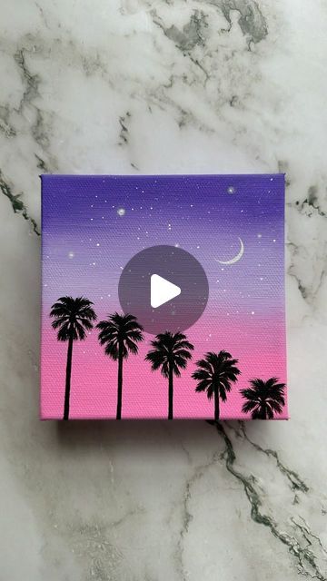 Artsy Esme ♡ on Instagram: "easy & simple painting 🌴💕✨ #painting #art #palmtrees #artreels #reels" Sunset On Canvas Easy, Sunsets Paintings Easy, How To Draw Sunset, Paint Sunset Easy, Simple Sunset Drawing, Fun Things To Paint On Canvas Easy, Sunset Watercolor Painting Easy, Easy Acrylic Painting Ideas Simple, Easy Sunset Painting For Beginners