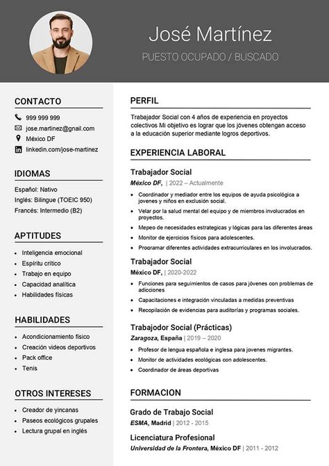 Modelo de Curriculum Vitae Profesional para Trabajo Curriculum Vitae, Piano, Digital Marketing, Disney