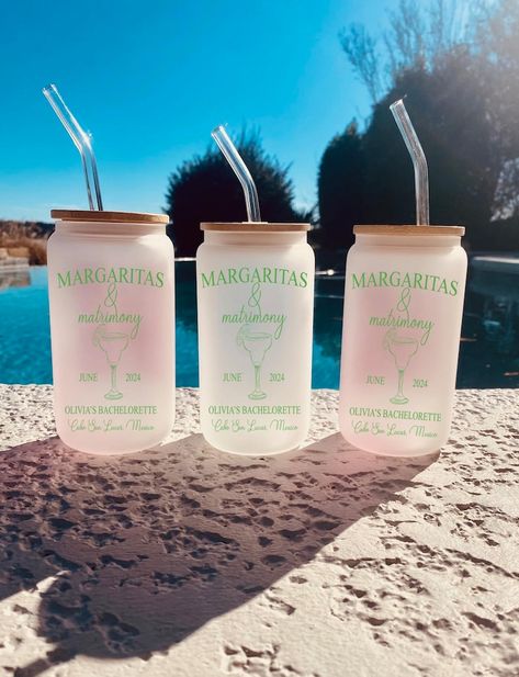 BACHELORETTE PARTY Cups Margs & Matrimony Cocktail Glass Ice Coffee Glass Tumblers Bach Party Favors Bachelorette Party Girls Trip - Etsy Margarita Bachelorette, Bach Party Favors, Bachelorette Party Lake, Bachelorette Party Unique, Bachelorette Party Drinks, Party Favors Bachelorette, Bachelorette Cups, Charleston Bachelorette, Bachelorette Party Cups