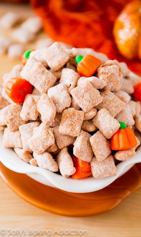 Puppy Chow Snack, Puppy Chow Cookies, Puppy Chow Chex Mix Recipe, Chex Mix Puppy Chow, Muddy Buddies Recipe, Puppy Chow Recipes, Recipes For Fall, Pumpkin Recipes Easy, Pumpkin Spice Recipe