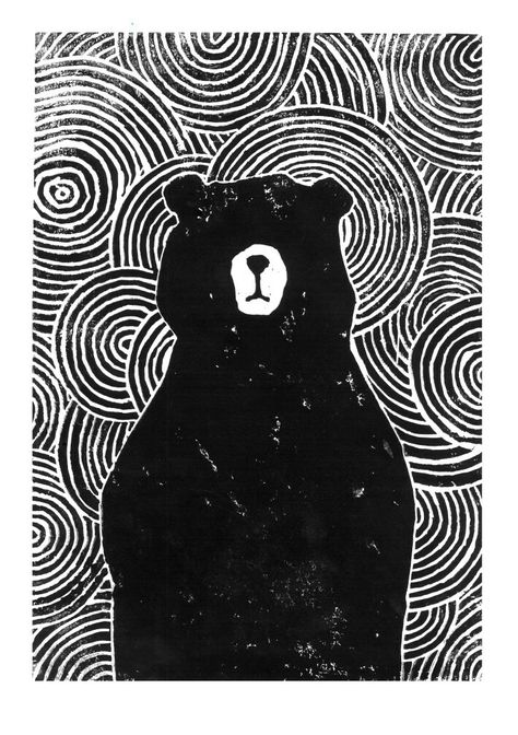 bear print Printmaking Simple, Handmade Stamps Diy, Linocut Prints Simple, Simple Printmaking, Linocut Inspiration, Linocut Design, Linocut Ideas, Reduction Print, Poster Grafico